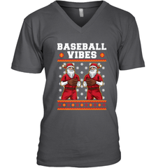 Baseball Vibes Christmas Baseball Player Santa Gift Holiday Men's V-Neck Men's V-Neck - FordPhuMy