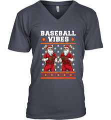 Baseball Vibes Christmas Baseball Player Santa Gift Holiday Men's V-Neck Men's V-Neck - FordPhuMy