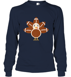Funny Football Turkey Fall Thanksgiving Football Long Sleeve T-Shirt