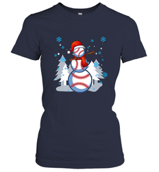 DABBING BASEBALL SNOWMAN _ Christmas Funny Women's T-Shirt