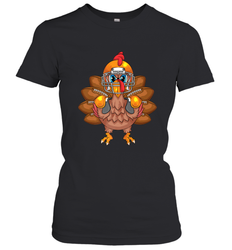 Cool Turkey Football Feathers Funny Thanksgiving Sports Gift Women's T-Shirt