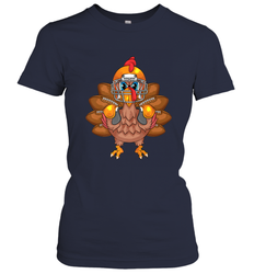 Cool Turkey Football Feathers Funny Thanksgiving Sports Gift Women's T-Shirt