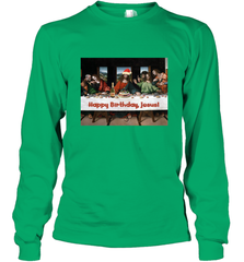 Comics Style Funny Christmas Happy Birthday Jesus Long Sleeve T-Shirt Long Sleeve T-Shirt - FordPhuMy
