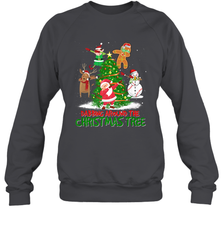 Dabbing Around Christmas Tree Baseball Snowman Santa Crewneck Sweatshirt Crewneck Sweatshirt - FordPhuMy