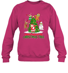 Dabbing Around Christmas Tree Baseball Snowman Santa Crewneck Sweatshirt Crewneck Sweatshirt - FordPhuMy