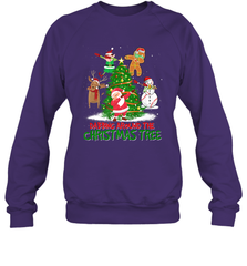 Dabbing Around Christmas Tree Baseball Snowman Santa Crewneck Sweatshirt Crewneck Sweatshirt - FordPhuMy