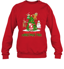 Dabbing Around Christmas Tree Baseball Snowman Santa Crewneck Sweatshirt Crewneck Sweatshirt - FordPhuMy