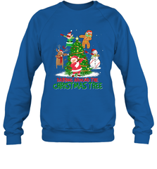 Dabbing Around Christmas Tree Baseball Snowman Santa Crewneck Sweatshirt Crewneck Sweatshirt - FordPhuMy