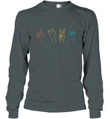 Love ASL Sign language Alphabet Valentines Day Gift idea Long Sleeve T-Shirt Long Sleeve T-Shirt - FordPhuMy