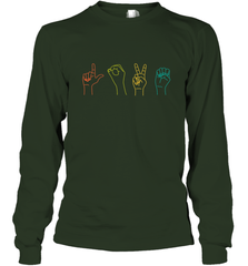 Love ASL Sign language Alphabet Valentines Day Gift idea Long Sleeve T-Shirt Long Sleeve T-Shirt - FordPhuMy