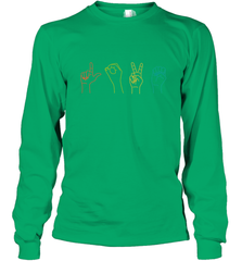 Love ASL Sign language Alphabet Valentines Day Gift idea Long Sleeve T-Shirt Long Sleeve T-Shirt - FordPhuMy