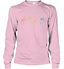 Love ASL Sign language Alphabet Valentines Day Gift idea Long Sleeve T-Shirt Long Sleeve T-Shirt - FordPhuMy