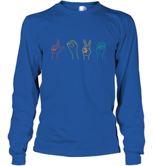 Love ASL Sign language Alphabet Valentines Day Gift idea Long Sleeve T-Shirt Long Sleeve T-Shirt - FordPhuMy