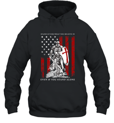 Knight Templar American Flag Hooded Sweatshirt