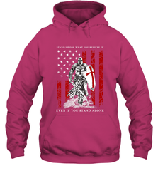Knight Templar American Flag Hooded Sweatshirt Hooded Sweatshirt - FordPhuMy