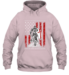 Knight Templar American Flag Hooded Sweatshirt Hooded Sweatshirt - FordPhuMy