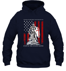 Knight Templar American Flag Hooded Sweatshirt
