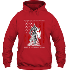 Knight Templar American Flag Hooded Sweatshirt Hooded Sweatshirt - FordPhuMy
