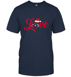 NFL San Francisco 49ers Logo Christmas Santa Hat Love Heart Football Team Men's T-Shirt
