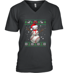 Baseball Snowman Ugly Christmas Ball Santa Pajama Xmas Gifts Men's V-Neck Men's V-Neck - FordPhuMy