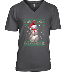 Baseball Snowman Ugly Christmas Ball Santa Pajama Xmas Gifts Men's V-Neck Men's V-Neck - FordPhuMy