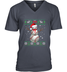 Baseball Snowman Ugly Christmas Ball Santa Pajama Xmas Gifts Men's V-Neck Men's V-Neck - FordPhuMy