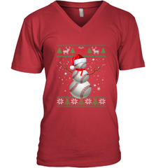Baseball Snowman Ugly Christmas Ball Santa Pajama Xmas Gifts Men's V-Neck Men's V-Neck - FordPhuMy