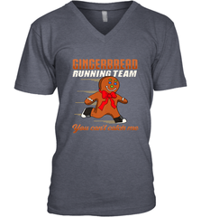 Christmas Gingerbread Man Cookie Gingerbread Running Team Men's V-Neck Men's V-Neck - FordPhuMy