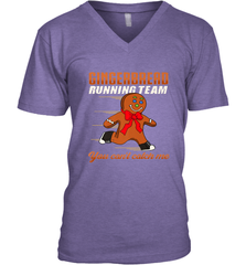 Christmas Gingerbread Man Cookie Gingerbread Running Team Men's V-Neck Men's V-Neck - FordPhuMy