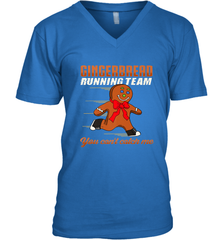 Christmas Gingerbread Man Cookie Gingerbread Running Team Men's V-Neck Men's V-Neck - FordPhuMy