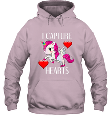 Girls Valentine's Day Unicorn I Capture Hearts Kids Gift Hooded Sweatshirt Hooded Sweatshirt - FordPhuMy