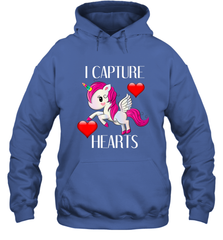 Girls Valentine's Day Unicorn I Capture Hearts Kids Gift Hooded Sweatshirt Hooded Sweatshirt - FordPhuMy