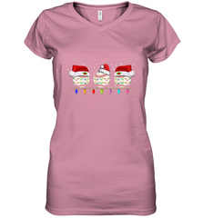 Three Baseball Balls Christmas Gift Santa Xmas lights Snow Women's V-Neck T-Shirt Women's V-Neck T-Shirt - FordPhuMy