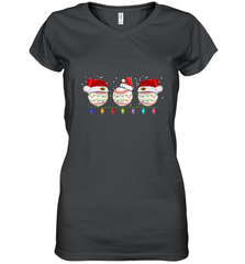 Three Baseball Balls Christmas Gift Santa Xmas lights Snow Women's V-Neck T-Shirt Women's V-Neck T-Shirt - FordPhuMy