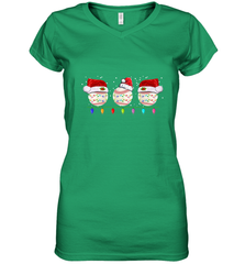 Three Baseball Balls Christmas Gift Santa Xmas lights Snow Women's V-Neck T-Shirt Women's V-Neck T-Shirt - FordPhuMy