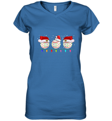 Three Baseball Balls Christmas Gift Santa Xmas lights Snow Women's V-Neck T-Shirt Women's V-Neck T-Shirt - FordPhuMy