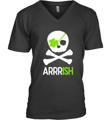 St. Patricks Day Irish Pirate Skull and Cross bones Men's V-Neck Men's V-Neck - FordPhuMy