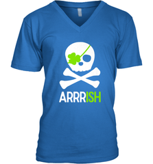 St. Patricks Day Irish Pirate Skull and Cross bones Men's V-Neck Men's V-Neck - FordPhuMy