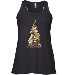 Merry Christmas Merry Slothmas Sloth Christmas Tree Xmas Women's Racerback Tank