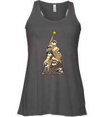 Merry Christmas Merry Slothmas Sloth Christmas Tree Xmas Women's Racerback Tank Women's Racerback Tank - FordPhuMy