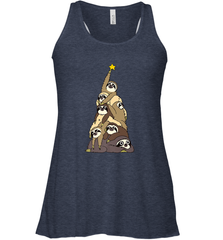 Merry Christmas Merry Slothmas Sloth Christmas Tree Xmas Women's Racerback Tank Women's Racerback Tank - FordPhuMy