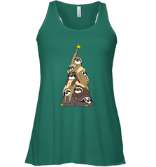 Merry Christmas Merry Slothmas Sloth Christmas Tree Xmas Women's Racerback Tank Women's Racerback Tank - FordPhuMy