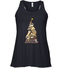 Merry Christmas Merry Slothmas Sloth Christmas Tree Xmas Women's Racerback Tank Women's Racerback Tank - FordPhuMy