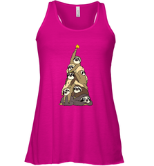 Merry Christmas Merry Slothmas Sloth Christmas Tree Xmas Women's Racerback Tank Women's Racerback Tank - FordPhuMy