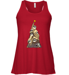 Merry Christmas Merry Slothmas Sloth Christmas Tree Xmas Women's Racerback Tank