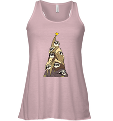 Merry Christmas Merry Slothmas Sloth Christmas Tree Xmas Women's Racerback Tank Women's Racerback Tank - FordPhuMy