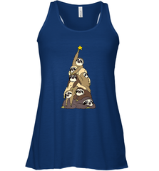 Merry Christmas Merry Slothmas Sloth Christmas Tree Xmas Women's Racerback Tank Women's Racerback Tank - FordPhuMy