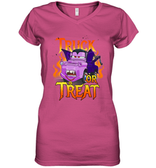 Disney Pixar Cars Halloween Vampire Truck Or Treat Women's V-Neck T-Shirt Women's V-Neck T-Shirt - FordPhuMy