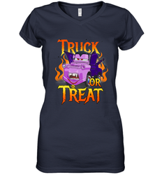 Disney Pixar Cars Halloween Vampire Truck Or Treat Women's V-Neck T-Shirt