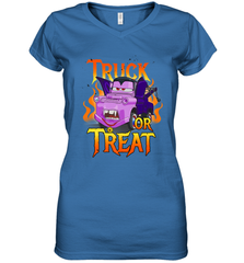 Disney Pixar Cars Halloween Vampire Truck Or Treat Women's V-Neck T-Shirt Women's V-Neck T-Shirt - FordPhuMy